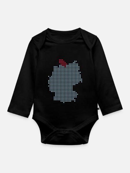 Schleswig-Holstein - Kiel and Lübeck - Organic Longsleeve Baby Bodysuit - black