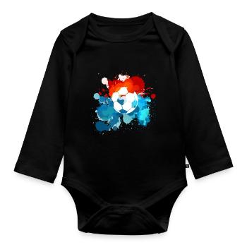 Fussball Farben. Geschenkidee! - Baby Bio-Langarm-Body - Schwarz - Vorne