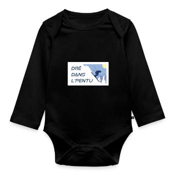 Dré Dans L'pentu - Droit dans la pente - Body Bébé bio manches longues - noir - Devant