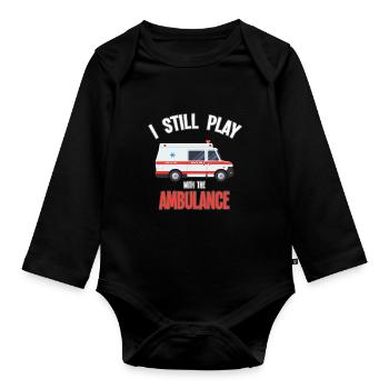 ambulance paramédic ambulance chauffeur cadeau - Body Bébé bio manches longues - noir - Devant