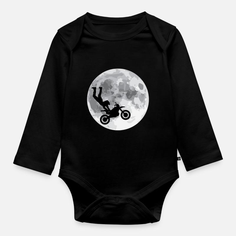 motocross - Body Bébé bio manches longues - noir