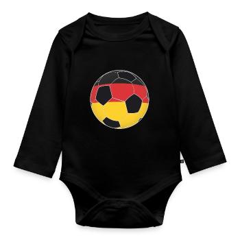 Soccer Germany national team gift - Organic Longsleeve Baby Bodysuit - black - Front