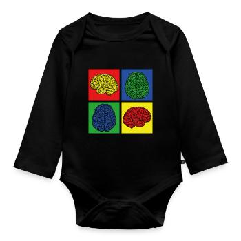 Zombie Gehirn - Baby Bio-Langarm-Body - Schwarz - Vorne