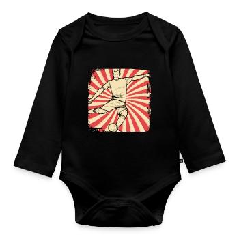 Fußballverein Fußballspieler - Baby Bio-Langarm-Body - Schwarz - Vorne