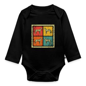Dalmatian dogs - Organic Longsleeve Baby Bodysuit - black - Front