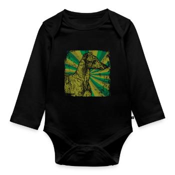 Windhund - Baby Bio-Langarm-Body - Schwarz - Vorne