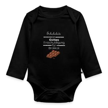 Schokolade - Baby Bio-Langarm-Body - Schwarz - Vorne