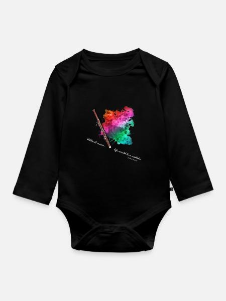 Fagott - Baby Bio-Langarm-Body - Schwarz