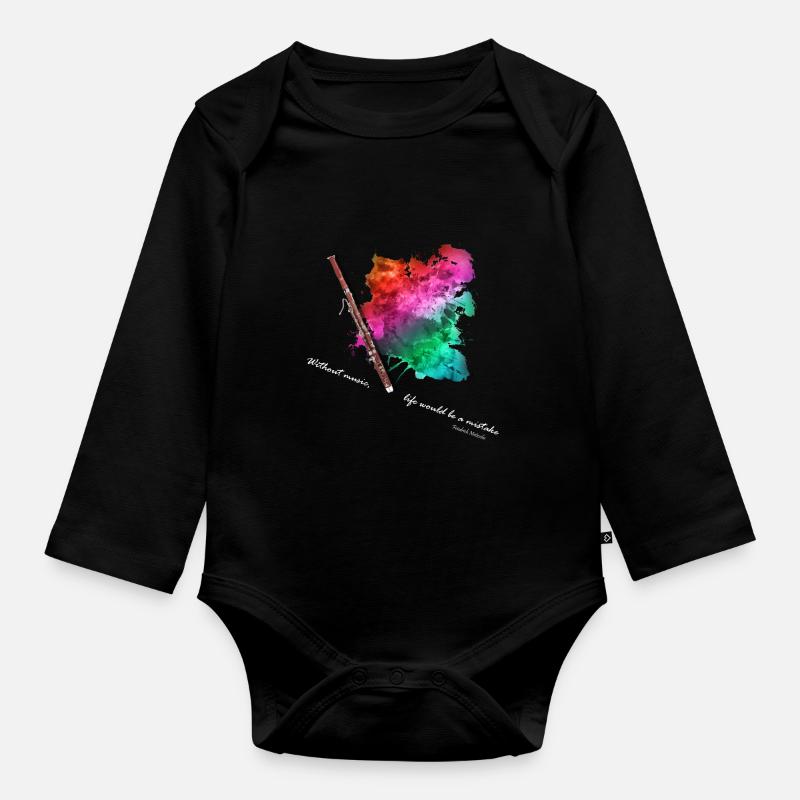 Fagott - Baby Bio-Langarm-Body - Schwarz