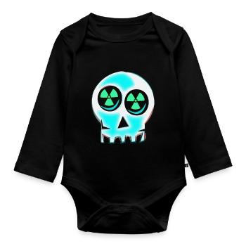 atom schaedel - Organic Longsleeve Baby Bodysuit - black - Front