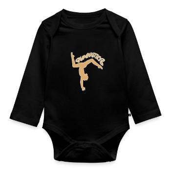 gymnastics turnen - Baby Bio-Langarm-Body - Schwarz - Vorne