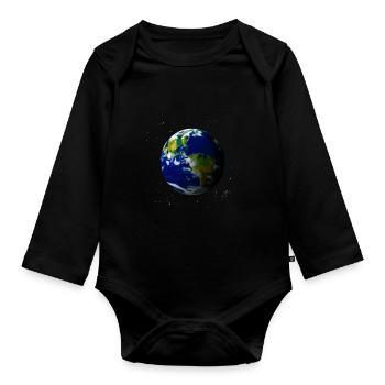 Erde - Baby Bio-Langarm-Body - Schwarz - Vorne