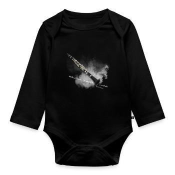 clarinet - Organic Longsleeve Baby Bodysuit - black - Front