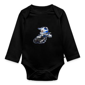 Moto Supermoto Enduro cadeau - Body Bébé bio manches longues - noir - Devant