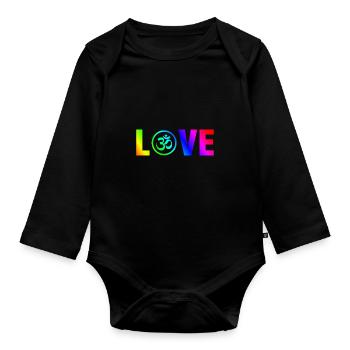 Om indien Goa hinduismus buddhismus Inder Geschenk - Baby Bio-Langarm-Body - Schwarz - Vorne