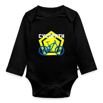 cycopath Funny T-Shirts - Organic Longsleeve Baby Bodysuit - black - Front