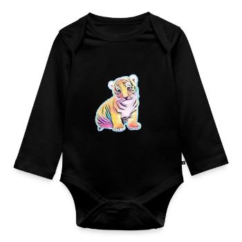 Tiger - Body Bébé bio manches longues - noir - Devant