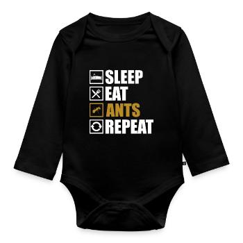 Ant - Organic Longsleeve Baby Bodysuit - black - Front