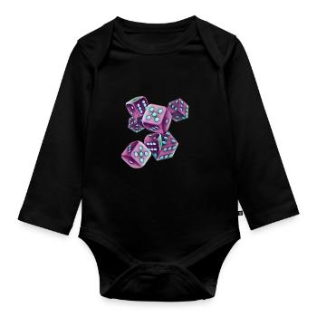 cube - Organic Longsleeve Baby Bodysuit - black - Front