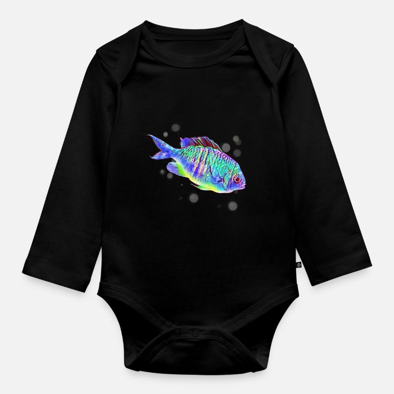 Fisch - Baby Bio-Langarm-Body - Schwarz