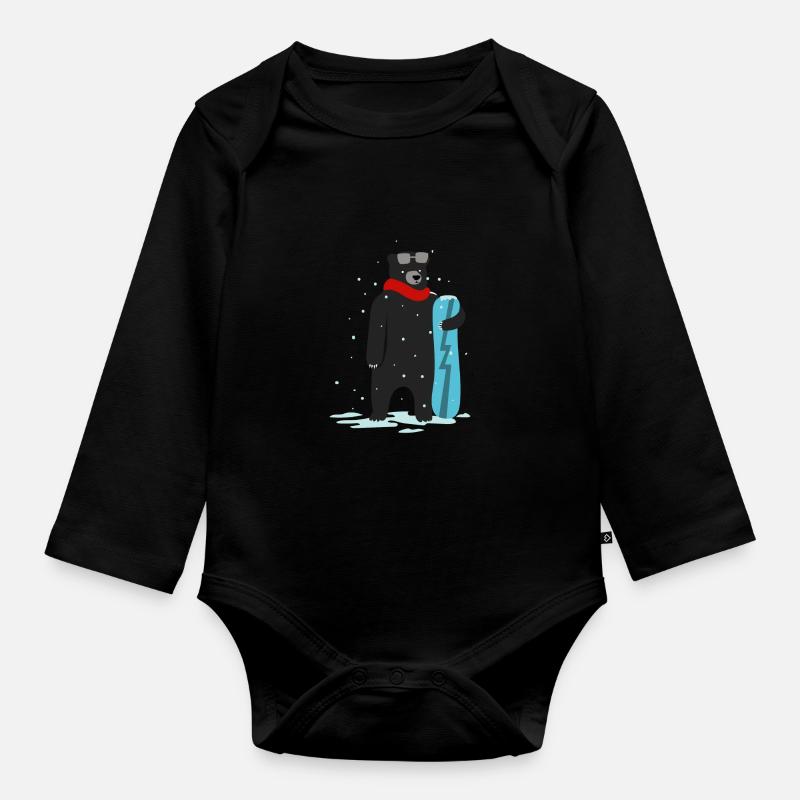 Nette Snowboardfahrt, die Geschenkgeschenkideen zeichnet - Baby Bio-Langarm-Body - Schwarz