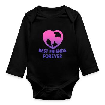 Meilleur ami pour toujours cheval - Body Bébé bio manches longues - noir - Devant