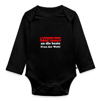 Vergeben an die beste Frau - Baby Bio-Langarm-Body - Schwarz - Vorne