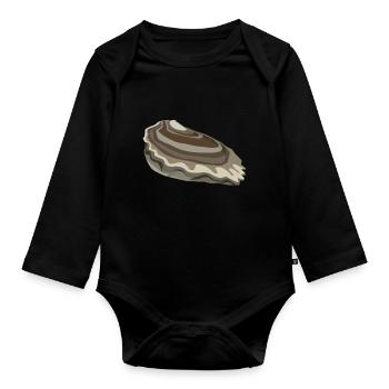 huître - Body Bébé bio manches longues - noir - Devant