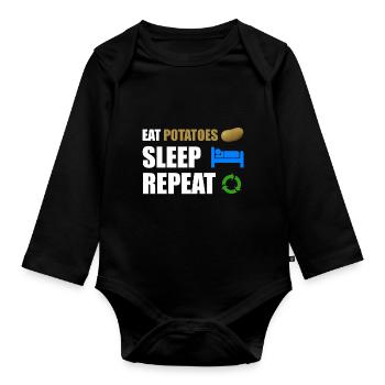 potato - Organic Longsleeve Baby Bodysuit - black - Front
