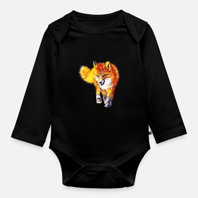 Renard - Body Bébé bio manches longues - noir