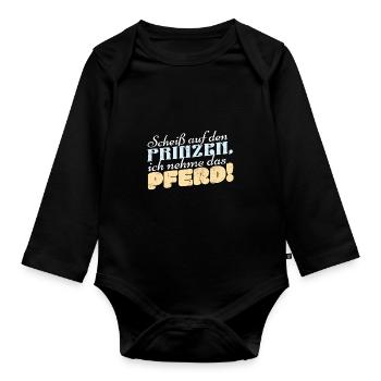 Lustige Reitersprüche Für Reiter Und Pferde Fans - Baby Bio-Langarm-Body - Schwarz - Vorne