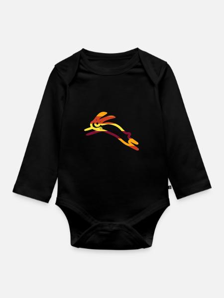 Hase - Baby Bio-Langarm-Body - Schwarz