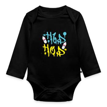 Hip Hop Grafity - Party Dance Birthday Gift - Organic Longsleeve Baby Bodysuit - black - Front