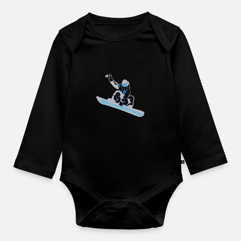Sweat à capuche sport snowboard hiver loisirs bstyled - Body Bébé bio manches longues - noir