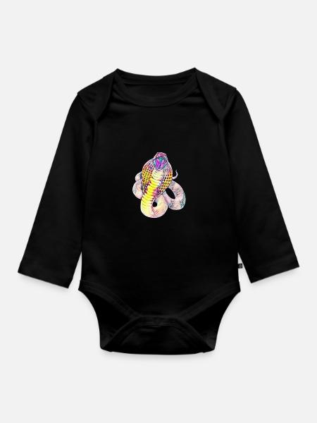 Schlange - Baby Bio-Langarm-Body - Schwarz