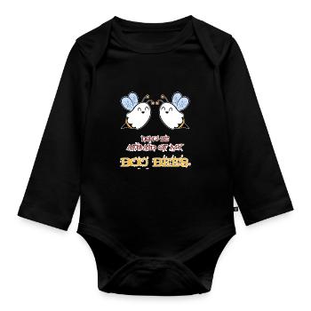 Boo Bees - Do not Be Afraid of My Boo Bees - Ladies - Organic Longsleeve Baby Bodysuit - black - Front