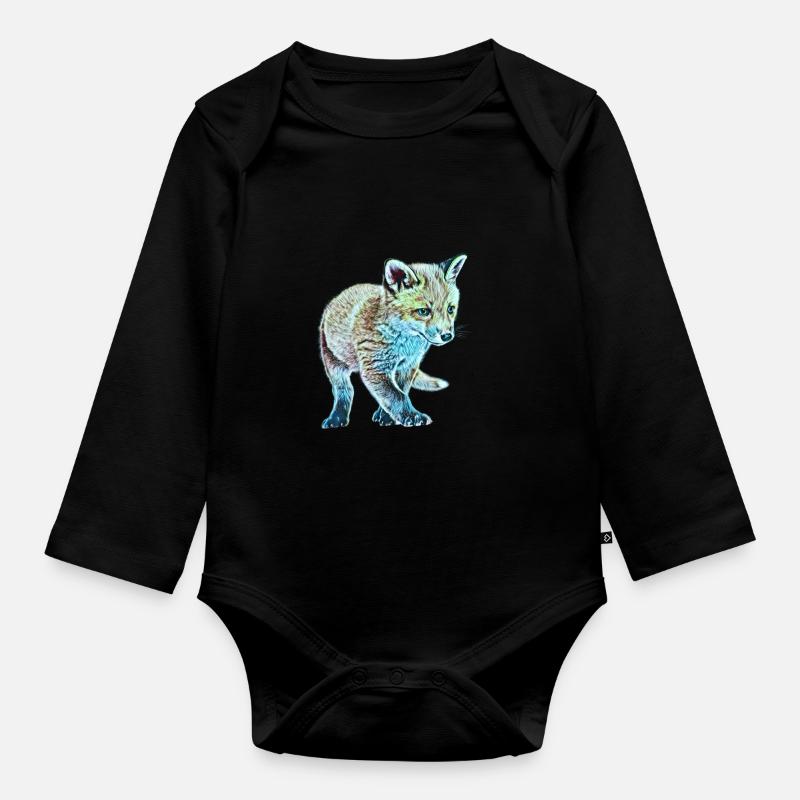 Fuchs - Baby Bio-Langarm-Body - Schwarz