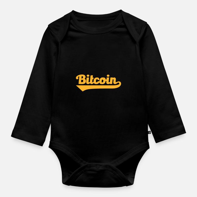 Bitcoin - Baby Bio-Langarm-Body - Schwarz