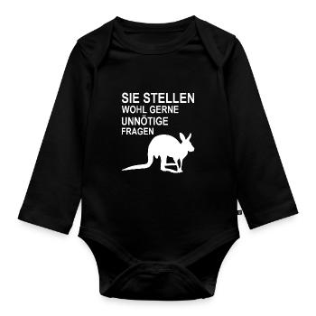 You probably like to ask necessary questions - Organic Longsleeve Baby Bodysuit - black - Front
