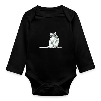 rat - Organic Longsleeve Baby Bodysuit - black - Front