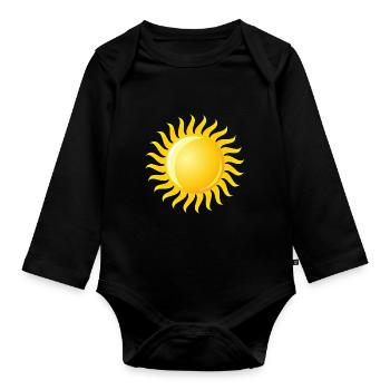 Sonne Sun - Baby Bio-Langarm-Body - Schwarz - Vorne