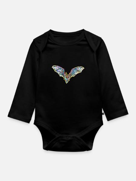 Fledermaus - Baby Bio-Langarm-Body - Schwarz