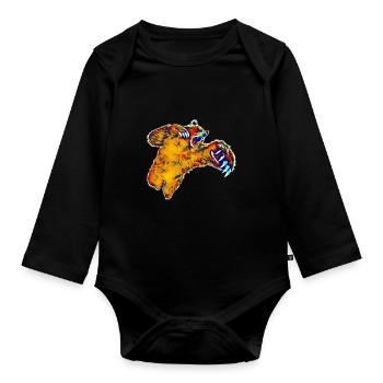 Grizzly - Organic Longsleeve Baby Bodysuit - black - Front