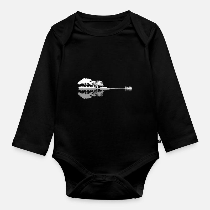 Guitare - Body Bébé bio manches longues - noir