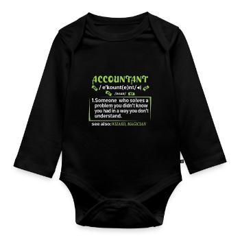 Accountant in Accrual world - Baby Bio-Langarm-Body - Schwarz - Vorne