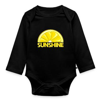 Sunshine Zitrone für alle, die Urlaub wollen - Baby Bio-Langarm-Body - Schwarz - Vorne