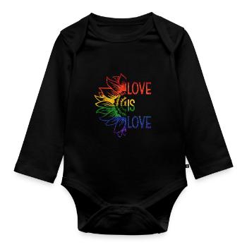 Love Is Love - Organic Longsleeve Baby Bodysuit - black - Front