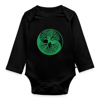 Baum des Lebens - Baby Bio-Langarm-Body - Schwarz - Vorne