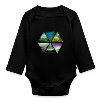 Polar Lichter - Baby Bio-Langarm-Body - Schwarz - Vorne