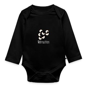 Vanillekipferl - Ein Klassiker zu Weihnachten - Baby Bio-Langarm-Body - Schwarz - Vorne
